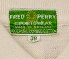 フレッドペリー　タグ　60年代　FRED PERRY