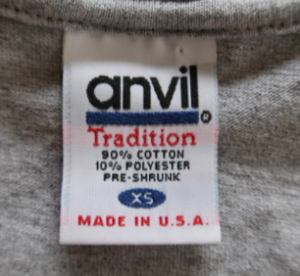 anvil アンビル　tradition 復刻　タグ　年代　見方　識別　70年代　８０年代